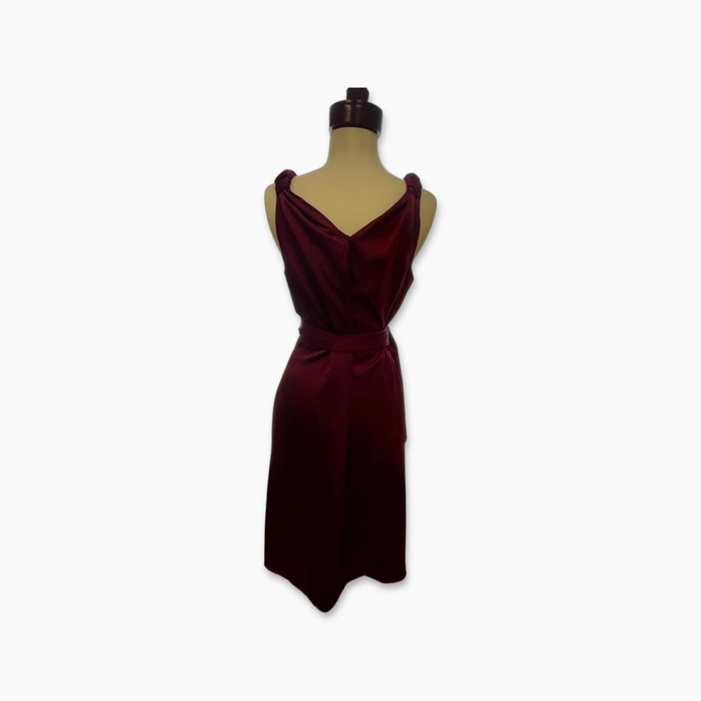 NWT wrapped satin V neck dress